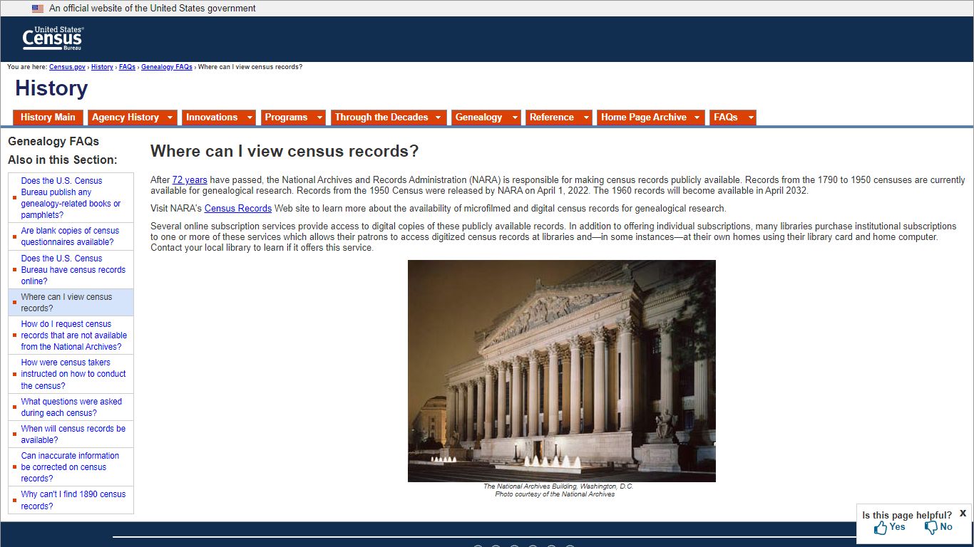 Where can I view census records? - History - U.S. Census Bureau
